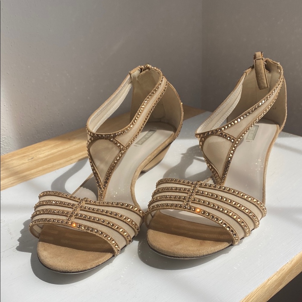 Giorgio Armani Embellished Suede Sandals
